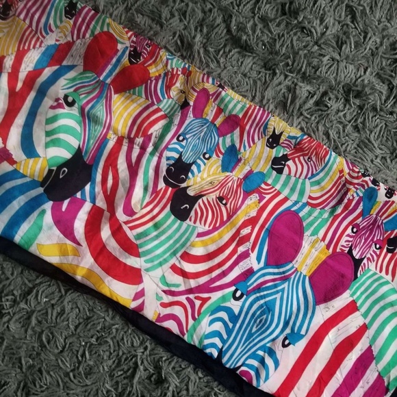 391. rainbow zebra dream silk scarf - Picture 2 of 6